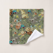 Schöner exotischer Vogel, Sumpf Grüner Hintergrund Badhandtuch Set (Waschlappen)