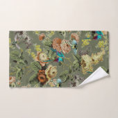 Schöner exotischer Vogel, Sumpf Grüner Hintergrund Badhandtuch Set (Handtuch)