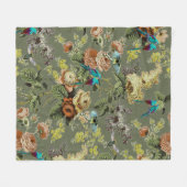 Schöner exotischer Vogel, Sumpf Grüner Hintergrund Fleecedecke (Vorderseite (Horizontal))