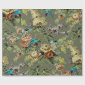 Schöner exotischer Vogel, Sumpf Grüner Hintergrund Geschenkpapier (Flach)