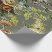 Schöner exotischer Vogel, Sumpf Grüner Hintergrund Geschenkpapier (Ecke)