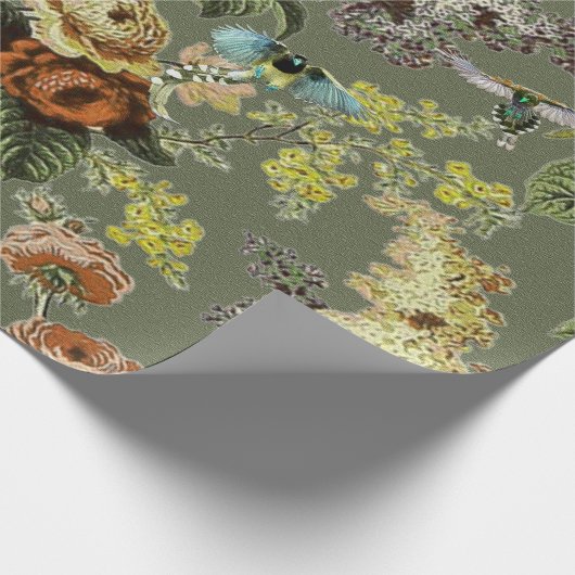 Schöner exotischer Vogel, Sumpf Grüner Hintergrund Geschenkpapier (Ecke)