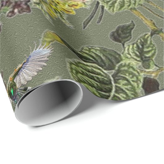 Schöner exotischer Vogel, Sumpf Grüner Hintergrund Geschenkpapier (Rolleneckpunkt)