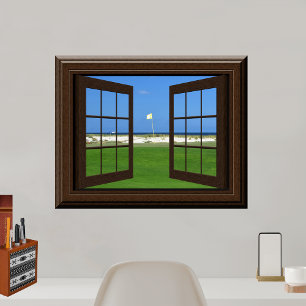 Schöner Fake-Fenster-Ansicht-Golf-Kurs Poster