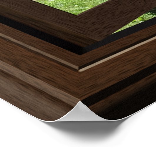 Schöner Fake Window Scene Lily Pond Poster (Ecke)