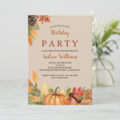 Schöner Fall Geburtstag Einladung (Stehend Vorderseite)