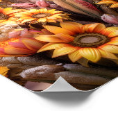 Schöner Fall Sonnenblumen Blühen Gelbe Blumen Poster (Ecke)