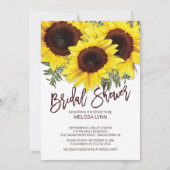 Schöner Fall Sonnenblumen Brautparty laden ein Einladung (Vorderseite)