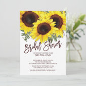 Schöner Fall Sonnenblumen Brautparty laden ein Einladung (Stehend Vorderseite)