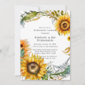 Schöner Fall Sonnenblumen Bridesmaids Luncheon Einladung (Vorderseite)