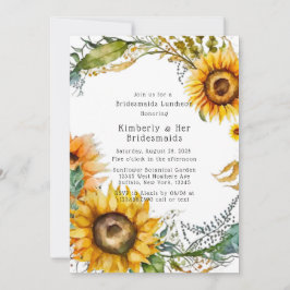Schöner Fall Sonnenblumen Bridesmaids Luncheon Einladung