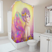 Schöner Fantasiemädchen-Feeschmetterling Duschvorhang (Beispiel)