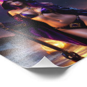 Schöner Fantasy-Hexenmeister mit Scepter Babe Fotodruck (Ecke)