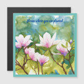 Schöner, farbenfroher Magnolienmagnet Magnetkarte (Vorne/Hinten)