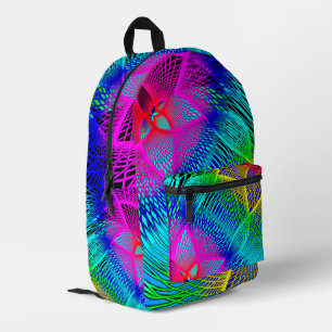 Schöner, farbenfroher Neonlicht-Backpack Bedruckter Rucksack