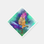 Schöner farbenfroher Papagei Napkins Serviette (Ecke)