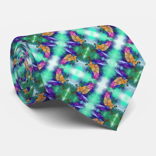 Schöner farbenfroher Parrot Neck Tie Krawatte (Gerollt)