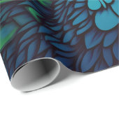 Schöner, farbenfroher Pfau, Art Deco Stil Geschenkpapier (Rolleneckpunkt)