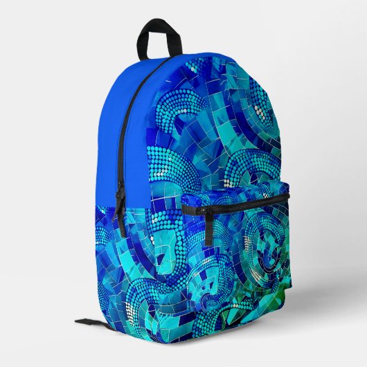 Schöner, farbenfroher Rucksack, einer von der Art Bedruckter Rucksack (Rückseitige Ecke links)