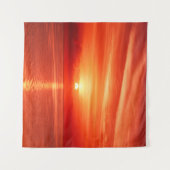 Schöner farbenfroher Sonnenaufgang am Meer mit Dra Wandteppich (Vorderseite (Horizontal))