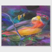 Schöner, farbenfroher Vogel Geschenkpapier (Flach)