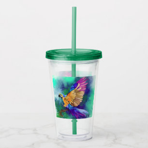 Schöner farbiger Papagei Acrylic Tumbler Acryltrinkbecher