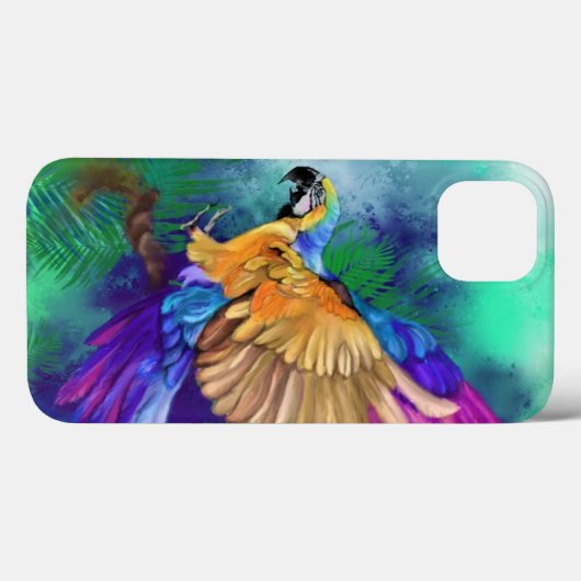 Schöner Farbparrot iPhone Case (Rückseite (Horizontal))
