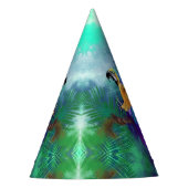 Schöner Farbparrot Papier Party Hut Partyhütchen (Vorderseite)