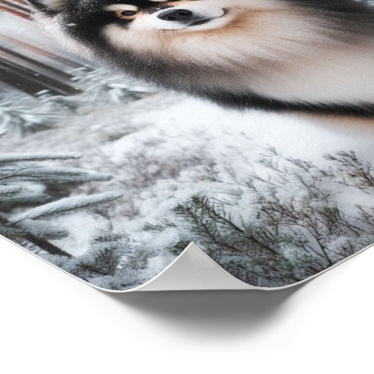 Schöner finnischer Lapphund Poster (Ecke)