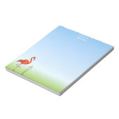 Schöner Flamingo auf Hellblau Notizblock (Rotiert)