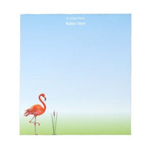 Schöner Flamingo auf Hellblau Notizblock