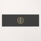 Schöner Flamingo auf schwarz personalisiert Yogamatte (Rückseite (Horizontal))