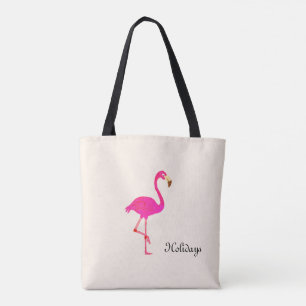 Schöner Flamingo und Kalligrafie auf Elfenbein Tasche