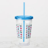 Schöner floral Mason Jar Hearts Muster Acryltrinkbecher (Rechts)