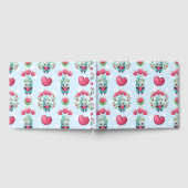 Schöner floral Mason Jar Hearts Muster Gästebuch (Voll)