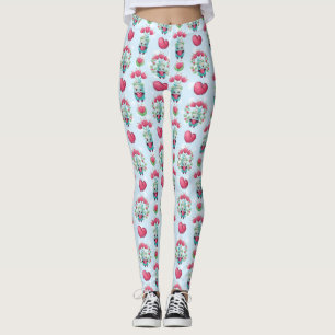 Schöner floral Mason Jar Hearts Muster Leggings