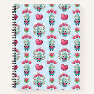 Schöner floral Mason Jar Hearts Muster Notizblock