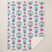 Schöner floral Mason Jar Hearts Muster Sherpadecke (Vorderseite)