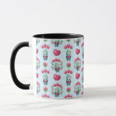 Schöner floral Mason Jar Hearts Muster Tasse (Links)
