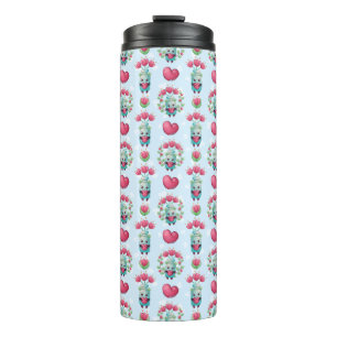 Schöner floral Mason Jar Hearts Muster Thermosbecher