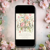 Schöner, floraler Kronleuchter Einladung