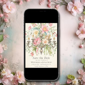 Schöner, floraler Kronleuchter Save The Date