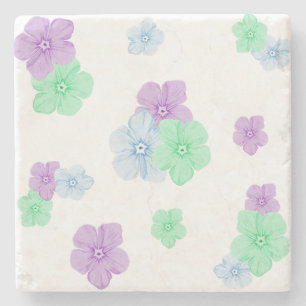 Schöner, floraler Phlox-Muster Farbstift - Weiß Steinuntersetzer