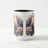 SCHÖNER FLÜFFE WASSERFARBENER SPITZ HUND TASSE (Zentrum)