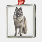 SCHÖNER FLUFFY KEESHOND PUPPY HUND ORNAMENT AUS METALL (Links)
