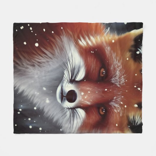 Schöner Fluffy Red Fox in Snow Fleecedecke (Vorderseite (Horizontal))