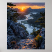 Schöner Fluss bei Sunset Poster (Vorne)