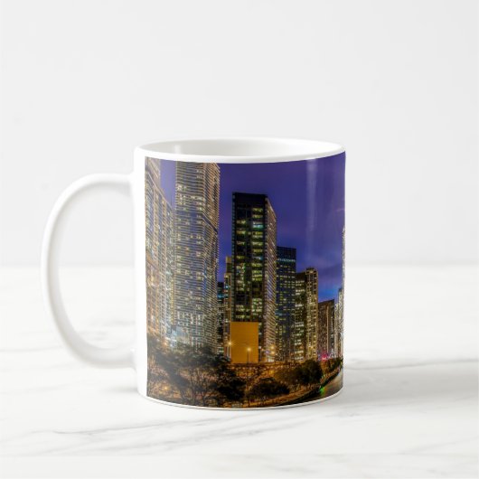 Schöner Fluss Chicago bei Sunset, Illinois Kaffeetasse (Links)
