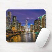 Schöner Fluss Chicago bei Sunset, Illinois Mousepad (Mit Mouse)