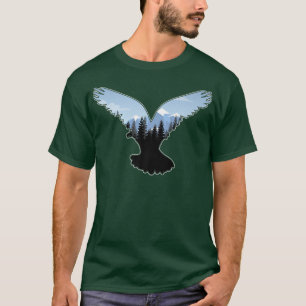 Schöner Flying Bald Adle Night Sky Forest Bird T-Shirt